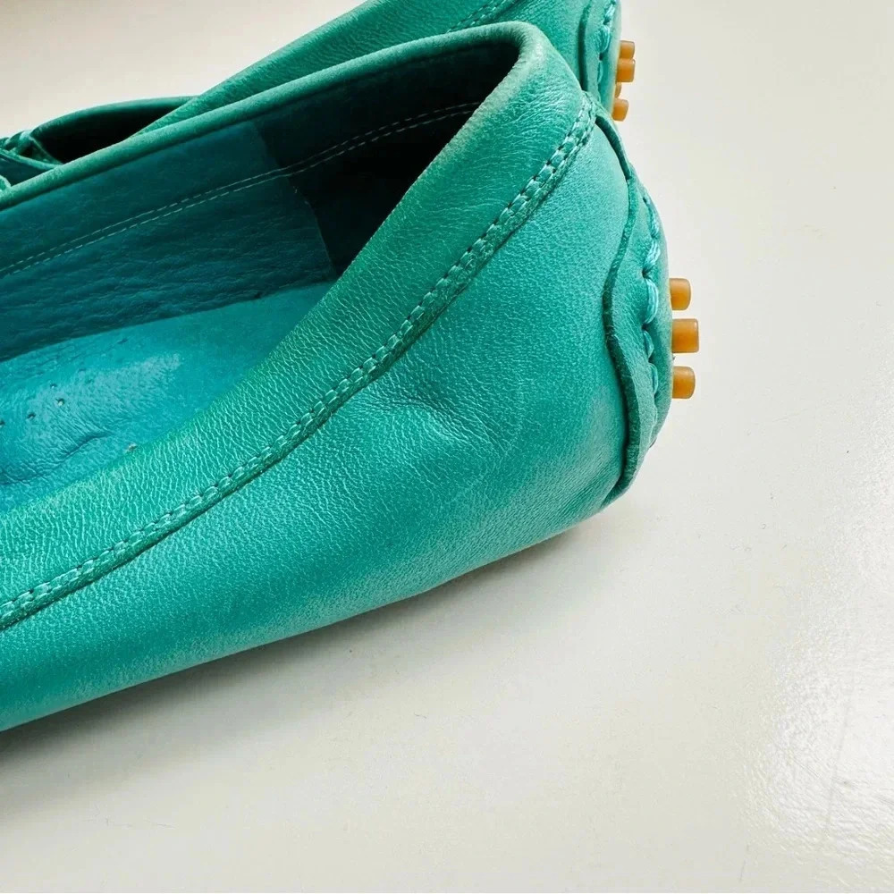 NWOT Rare Teal Chocolat Blu Suede Leather Driving Penny Loafers - Picture 8 of 9